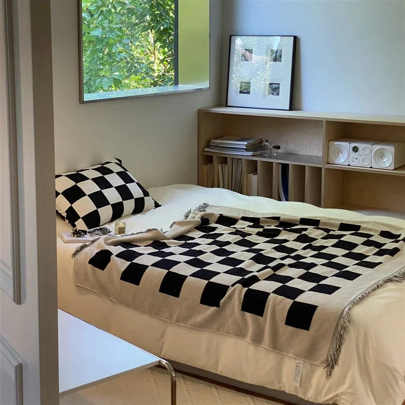 Checkered Single Layer Blanket by Bowlift