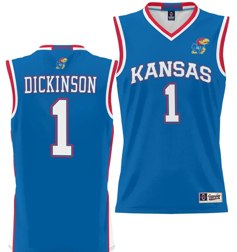 Hunter Dickinson Jersey #1 Kansas Jayhawks NIL College Basketball Lightweight Royal by My store basketball