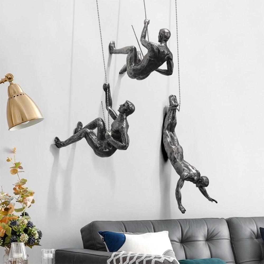 Wall sculpture ClimbArtis | Symbol of strength & growth | Handcrafted from resin & iron wire by BowLift