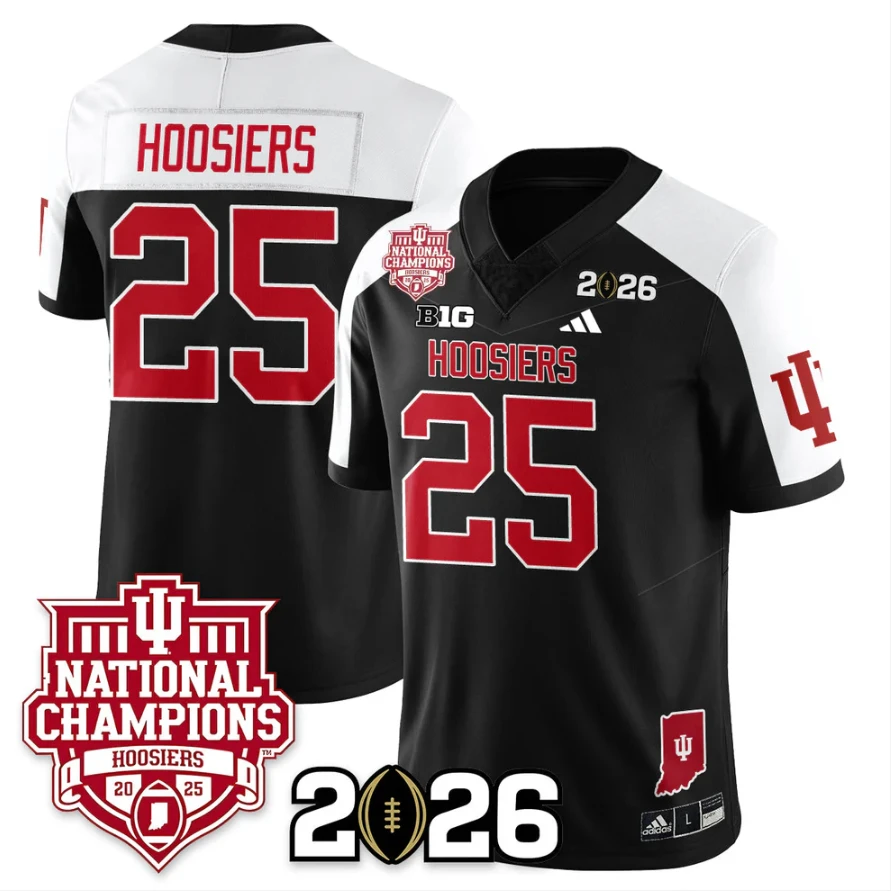 Hoosiers Jersey #25 Indiana Hoosiers 2025 National Champions Stitched Black Alternate by My Store NCAA Football Jerseys