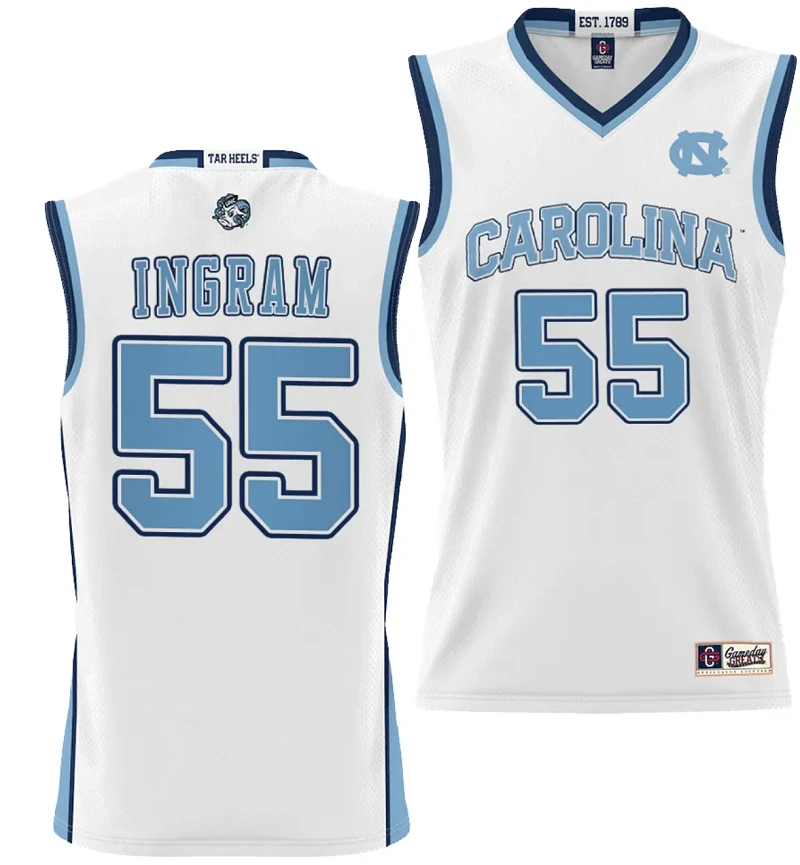 Harrison Ingram Jersey #55 UNC Tar Heels NIL College Basketball Lightweight White by My store basketball