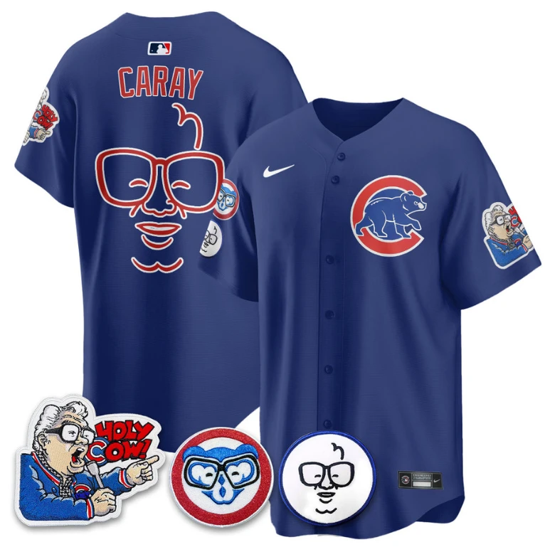 Harry Caray Jersey Chicago Cubs Harry Caray Holy Cow Patch Premier Limited Stitched White Gold by My Store