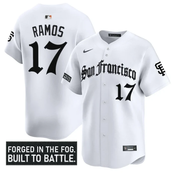 Heliot Ramos Jersey #17 San Francisco Giants Gothic Fog Edition Vapor Stitched White by My Store