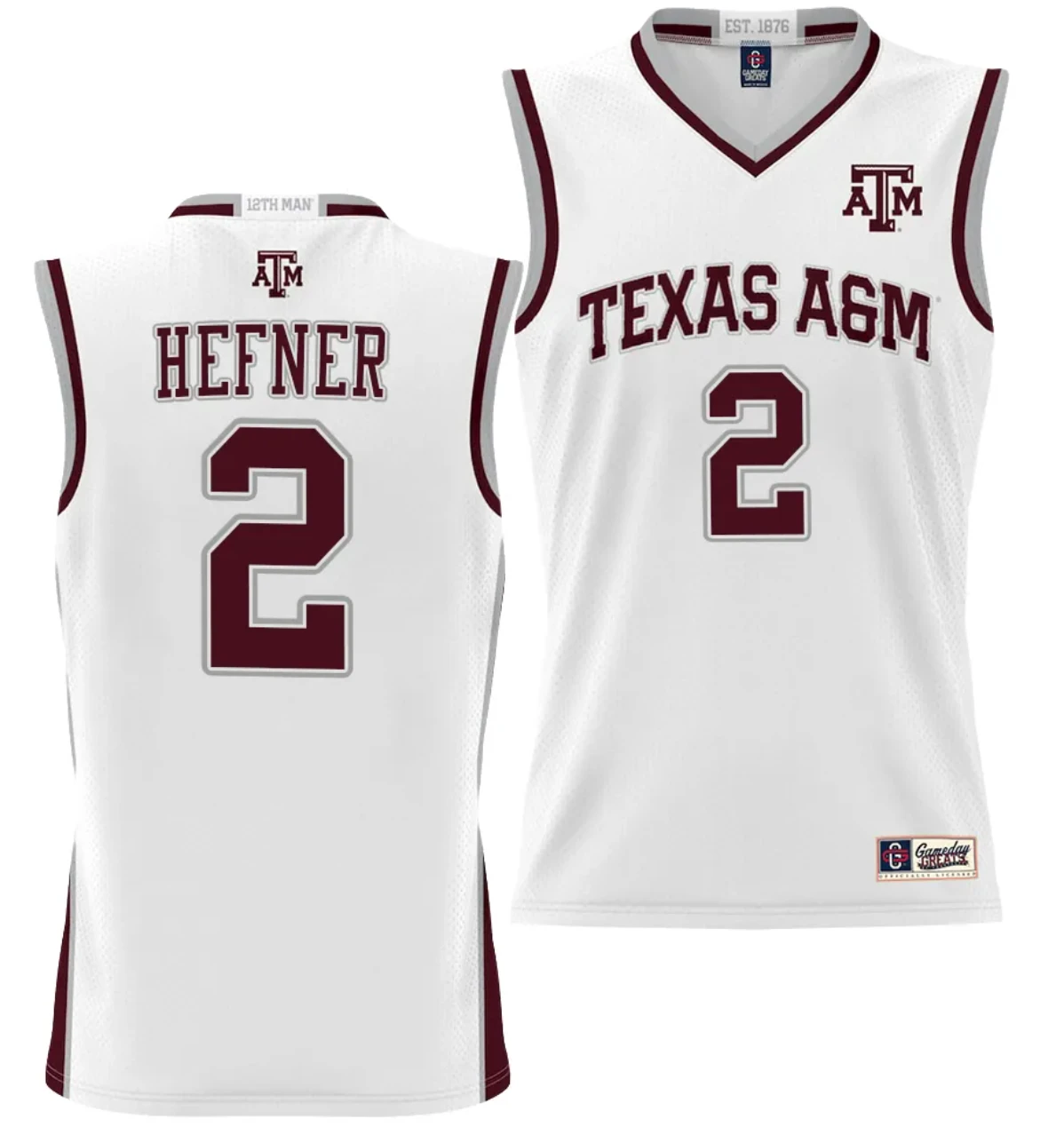 Hayden Hefner Jersey #2 Texas Aggies NIL College Basketball Jersey Lightweight White by My store basketball