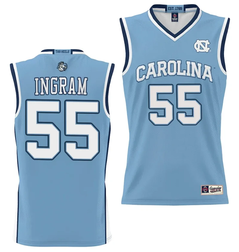 Harrison Ingram Jersey #55 UNC Tar Heels NIL College Basketball Lightweight Blue by My store basketball