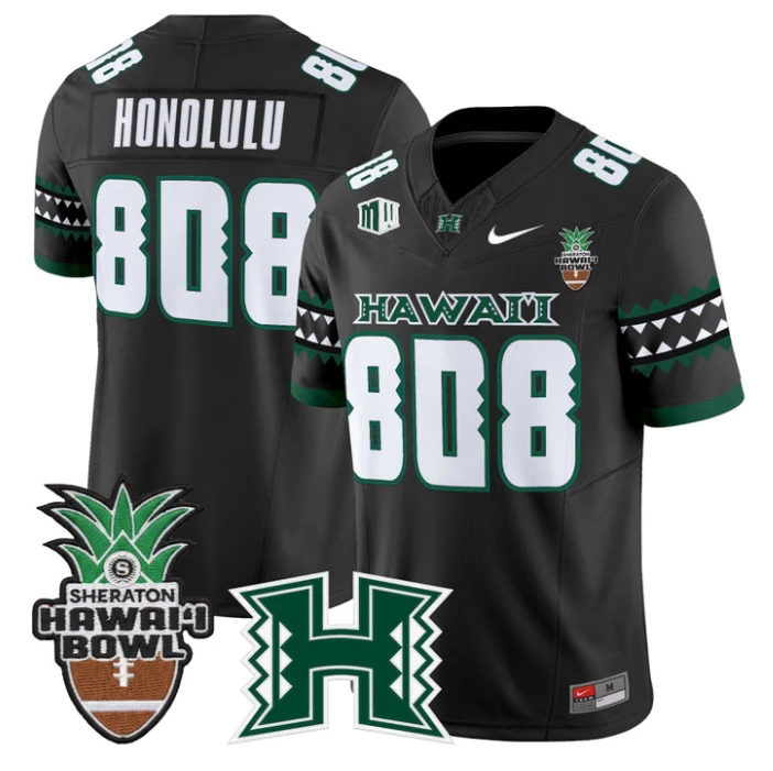 Honolulu Jersey #808 Hawai'i Rainbow Warriors 2025 Hawai'i Bowl Stitched by My Store NCAA Football Jerseys