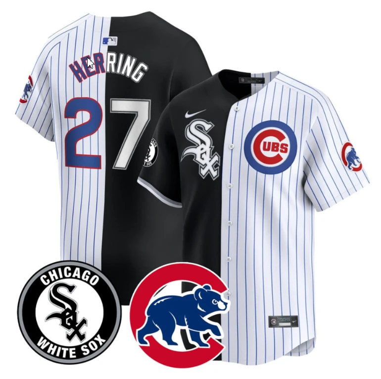 HERRING #27 Chicago White Sox Mix Chicago Cubs Jersey - All Stitched by My Store