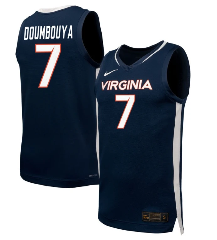 Hawaii Doumbouya Jersey #7 Virginia Cavaliers NIL Basketball Navy by My store basketball