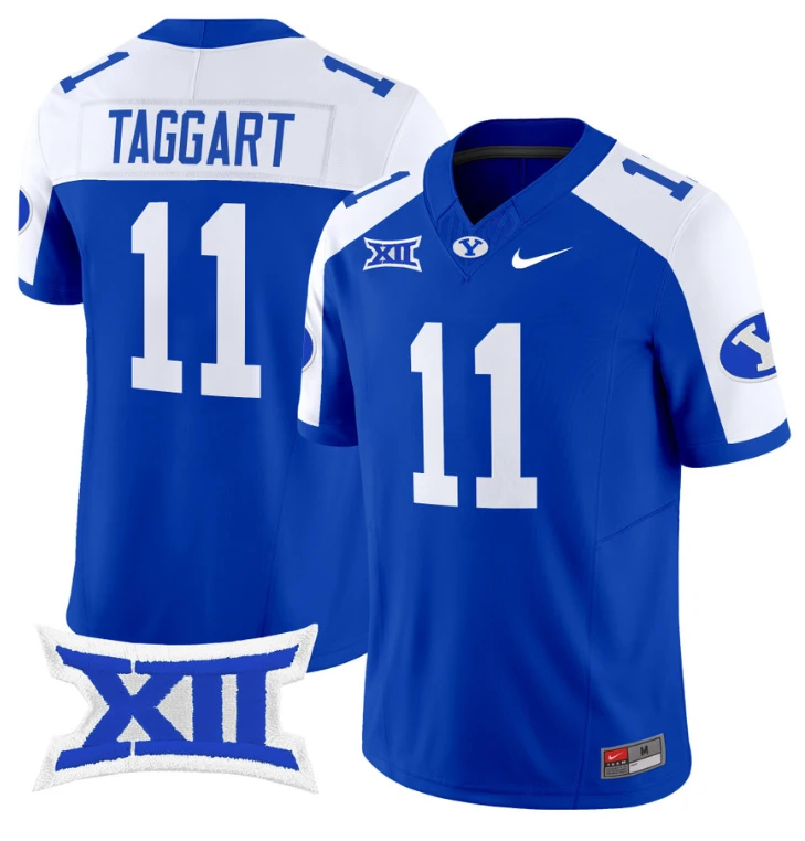 Harrison Taggart Jersey #11 BYU Cougars Vapor Limited College Football Stitched Royal Alternate by My Store