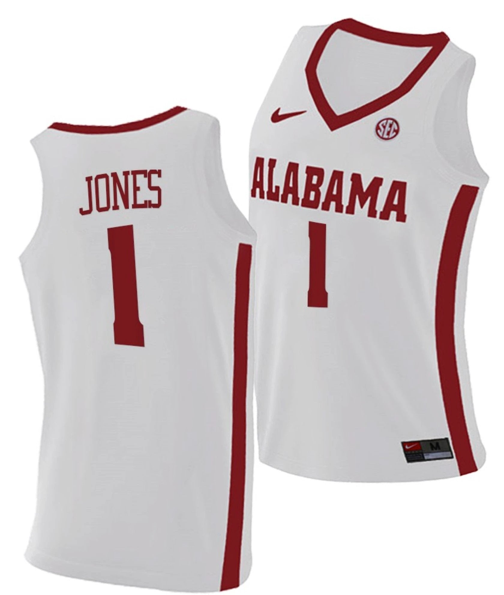 Herbert Jones Jersey Alabama Crimson Tide College Basketball Replica White #1 by My store basketball