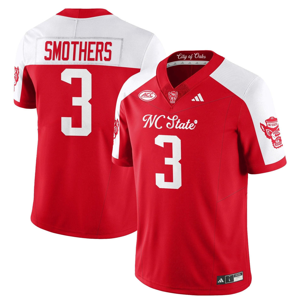 Hollywood Smothers Jersey #3 State Wolfpack City of Oaks Stitched Red Alter by My Store NCAA Football Jerseys