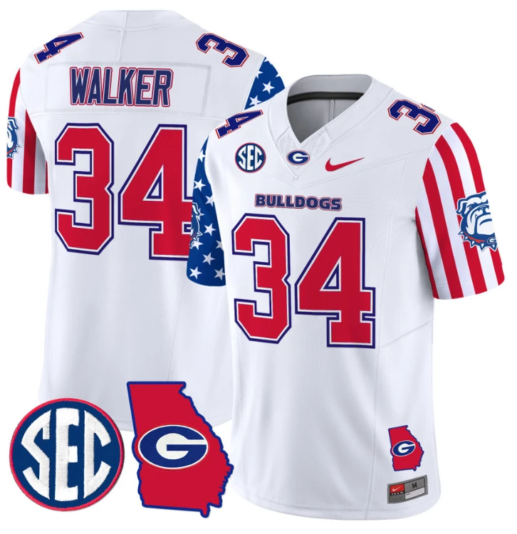 Herschel Walker Jersey #34 Georgia Bulldogs American Style Vapor Limited Football Stitched White by My Store
