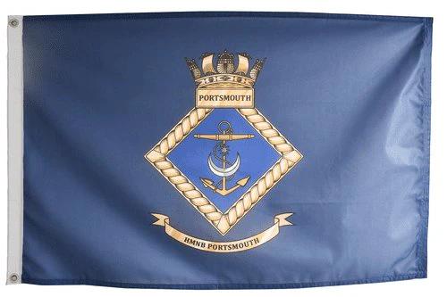 HMNB Portsmouth Flag with Eyelets Flag 3x5ft Banner Polyester by flagsjustdoit