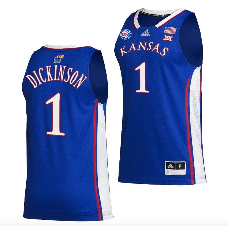 Hunter Dickinson Jersey #1 Kansas Jayhawks College Basketball Blue by My store basketball