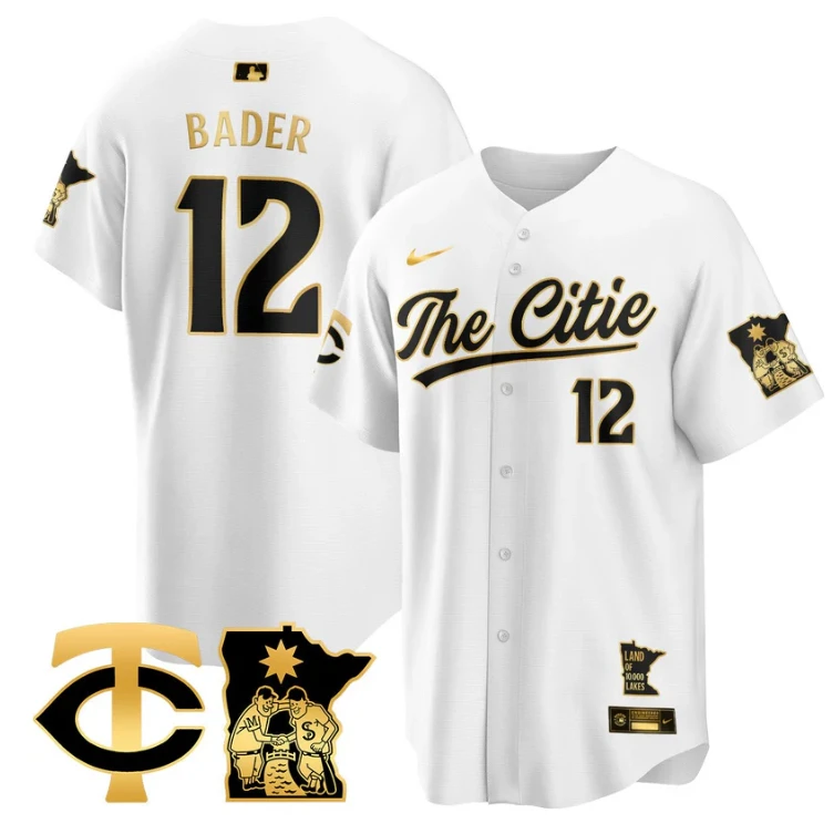 Harrison Bader Jersey #12 Minnesota Twins 2025 City Connect Concept Stitched White Gold by My Store