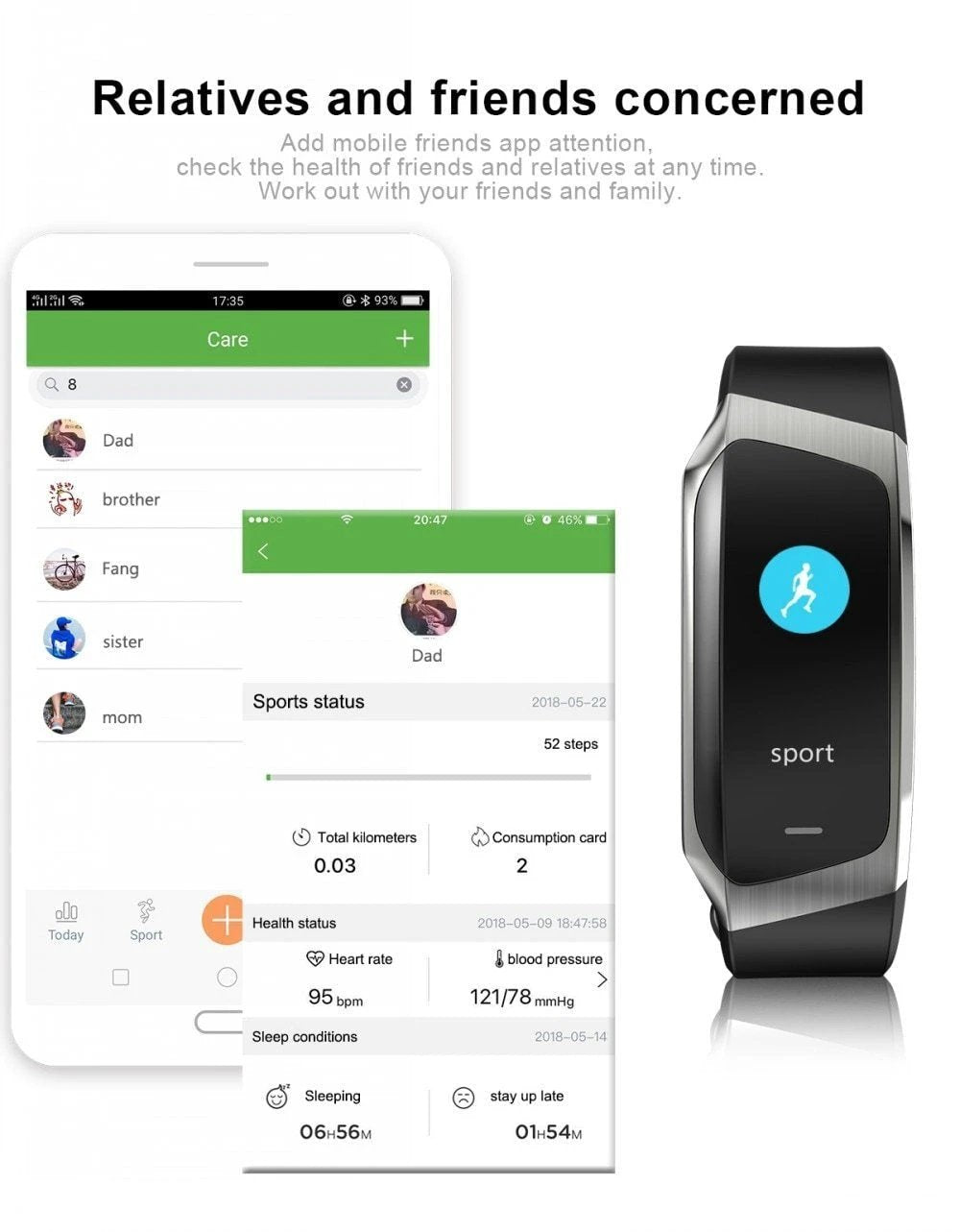 Fitband Smart Watch Waterproof Blood Pressure Oxygen Heart Rate Monitor Sport Bracelet by BowLift
