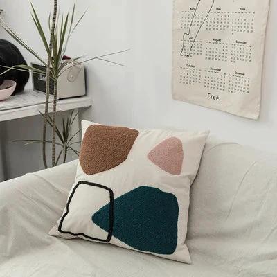Black Cat & Garden Tufted Pillow Case by Bowlift