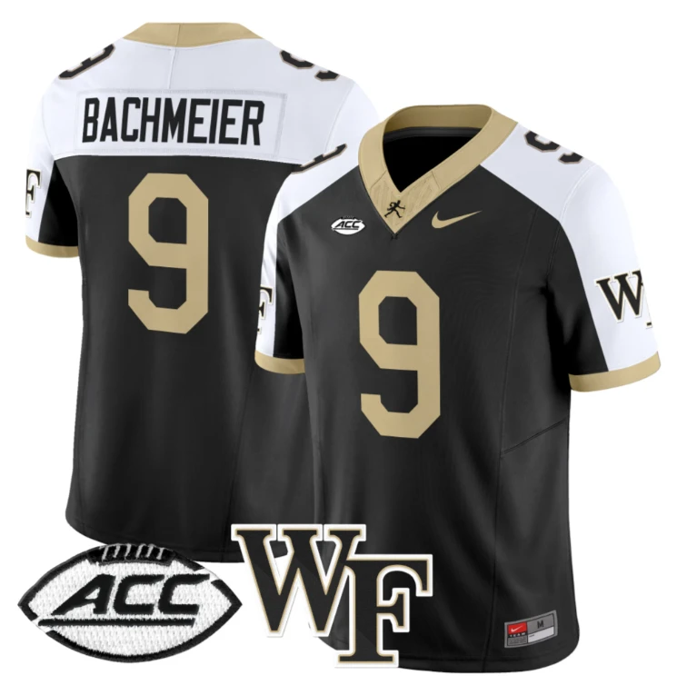 Hank Bachmeier Jersey #9 Wake Forest Demon Deacons 2024 Stitched Black Alternate by My Store