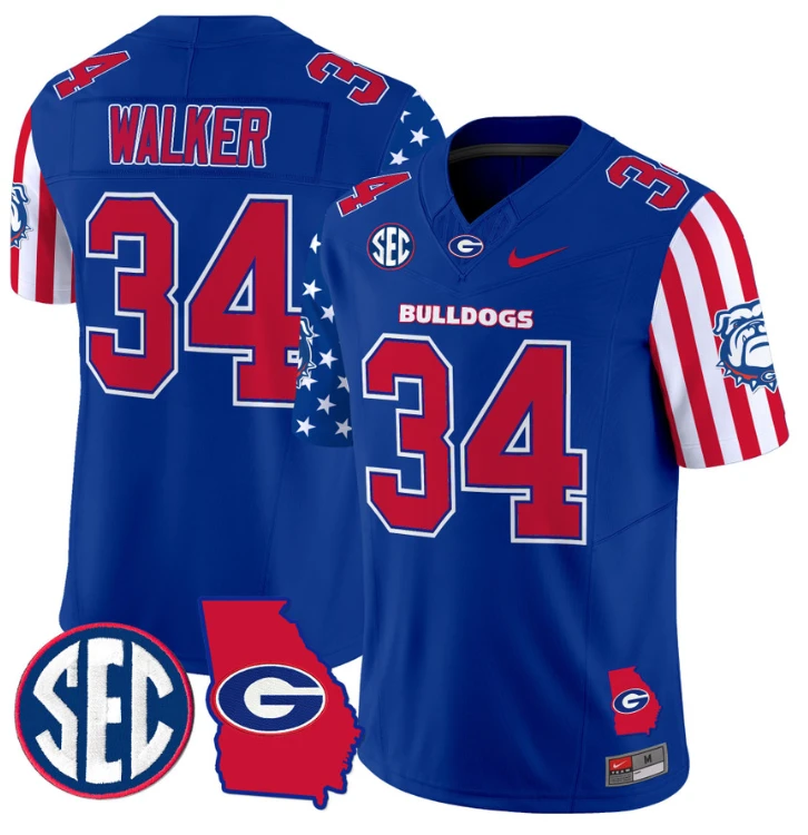 Herschel Walker Jersey #34 Georgia Bulldogs American Style Vapor Limited Football Stitched Royal by My Store