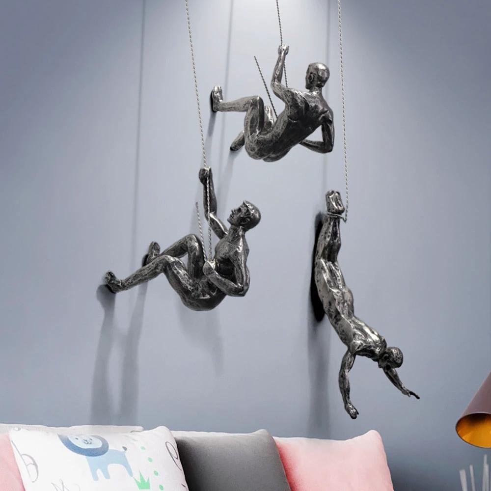 Wall sculpture ClimbArtis | Symbol of strength & growth | Handcrafted from resin & iron wire by BowLift