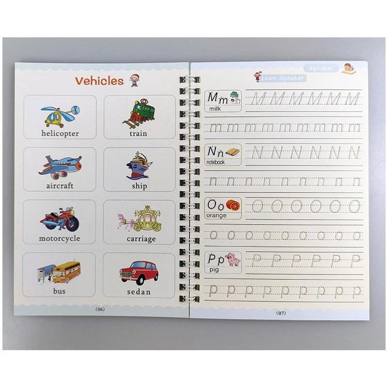 Kids Practice Magic Groove Writing Notebook Auto-Disappears in 10 Minutes Bowlift by Bowlift