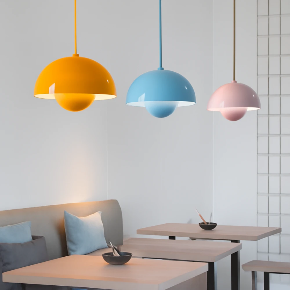 Half-Circle Colourful Chandelier – Modern Scandinavian Ceiling Light for Dining, Living & Office by BowLift