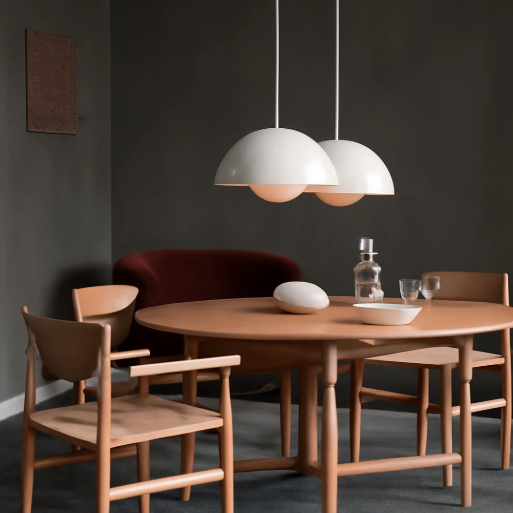 Half-Circle Colourful Chandelier – Modern Scandinavian Ceiling Light for Dining, Living & Office by BowLift