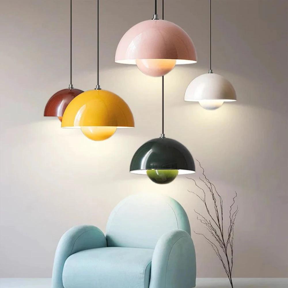 Half-Circle Colourful Chandelier – Modern Scandinavian Ceiling Light for Dining, Living & Office by BowLift