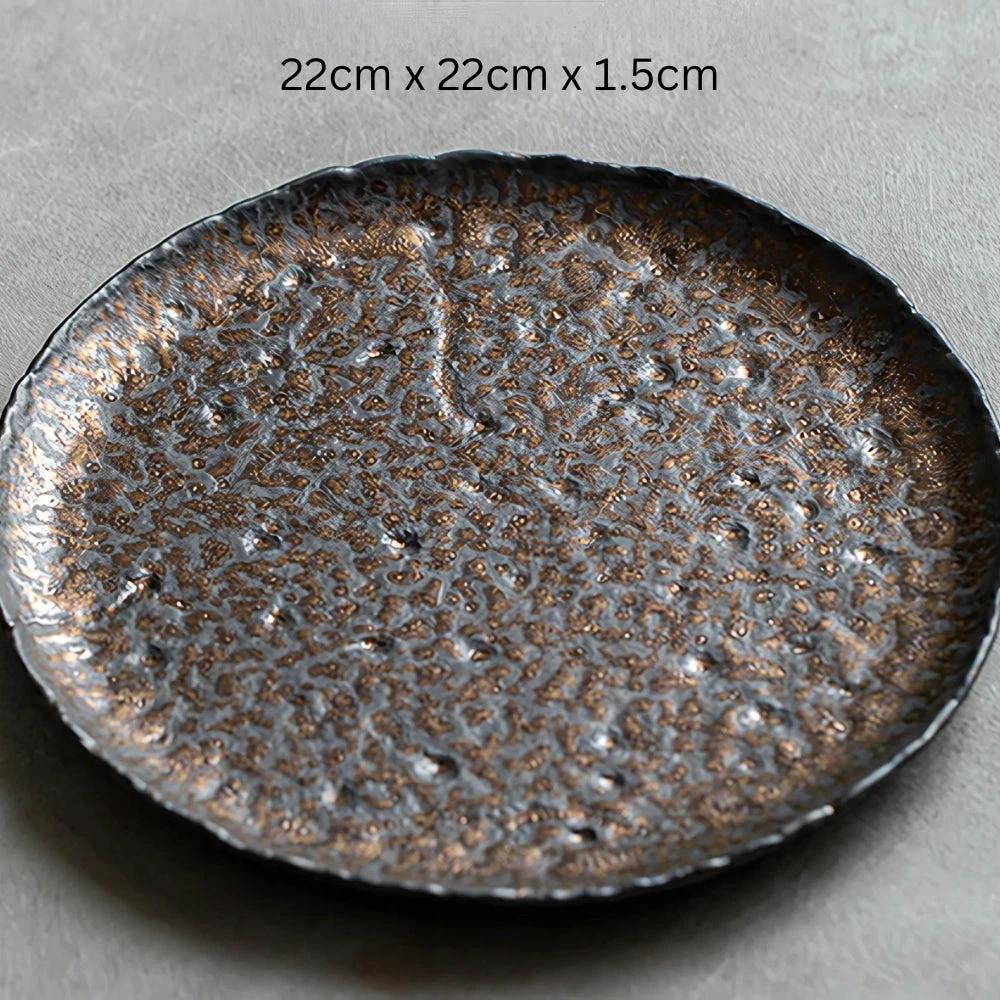 Hammer-Divot Inspired Industrial Plate Set by Casa & Beyond