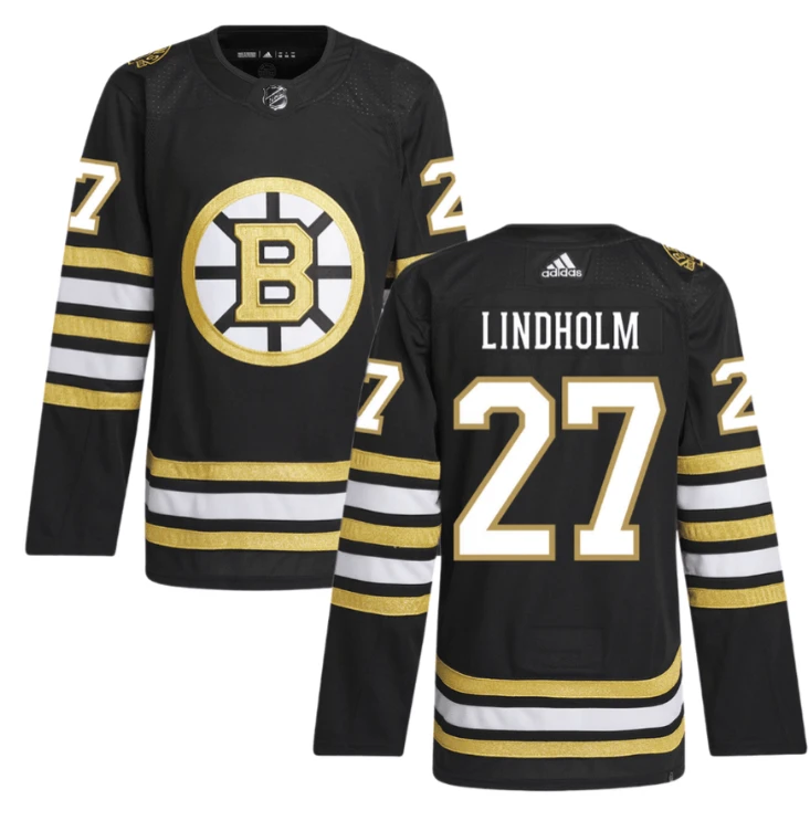 Hampus Lindholm 27 Boston Bruins 100th Anniversary Primegreen Home Men Jersey Black by Hockey David