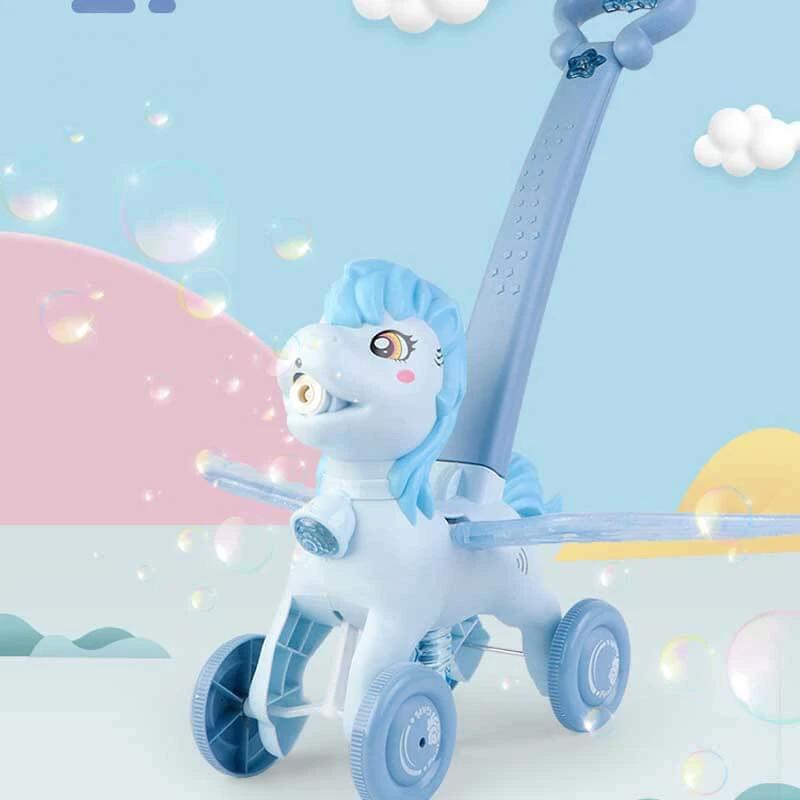 BubblePony | Magical bubble fun - Hand-pushed unicorn bubble machine for children by BowLift