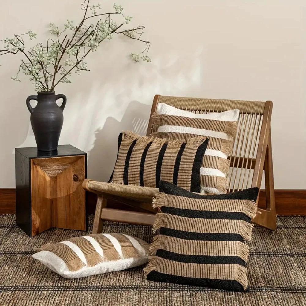 Handwoven Bohemian Stripe Cushion Cover by Casa & Beyond