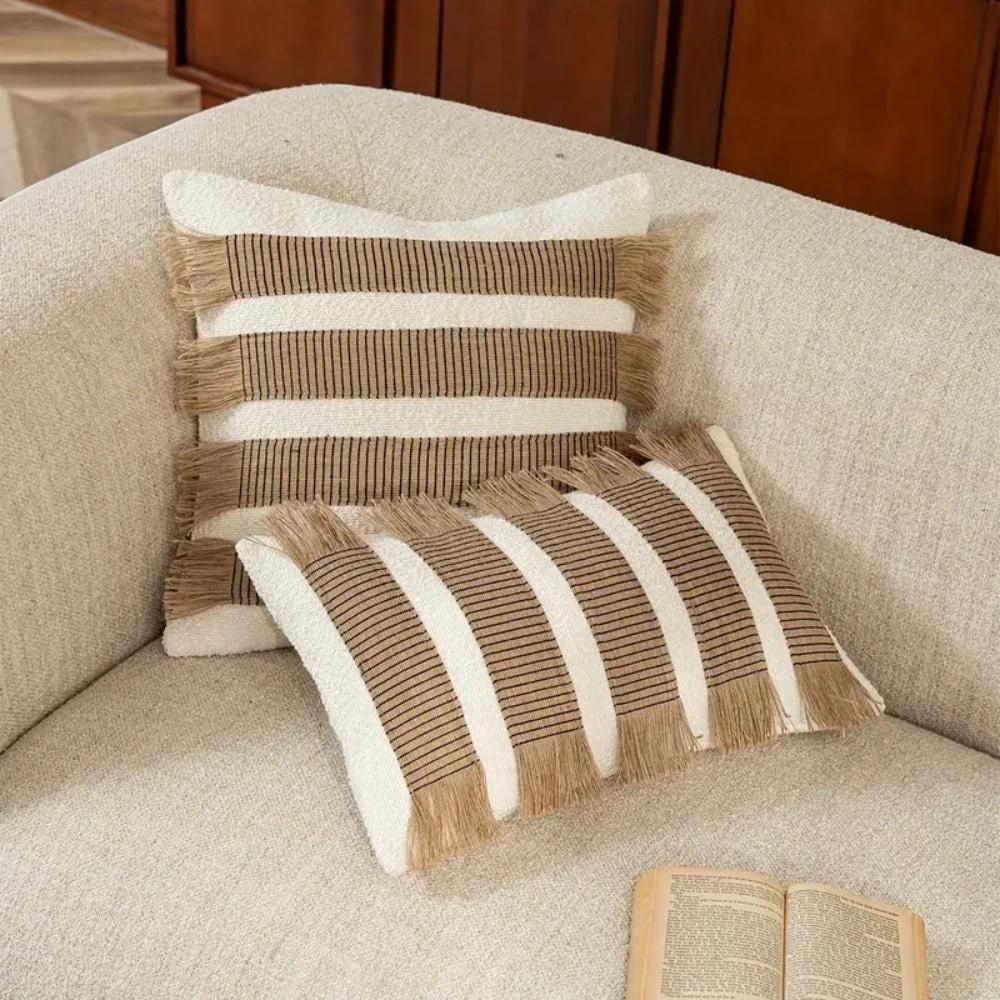 Handwoven Bohemian Stripe Cushion Cover by Casa & Beyond