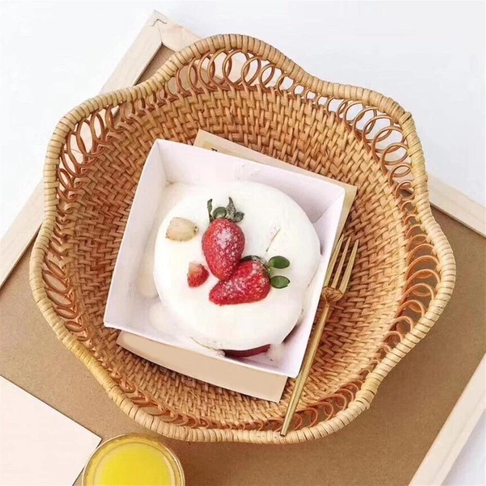 Handwoven Rattan Floral Basket by Casa & Beyond