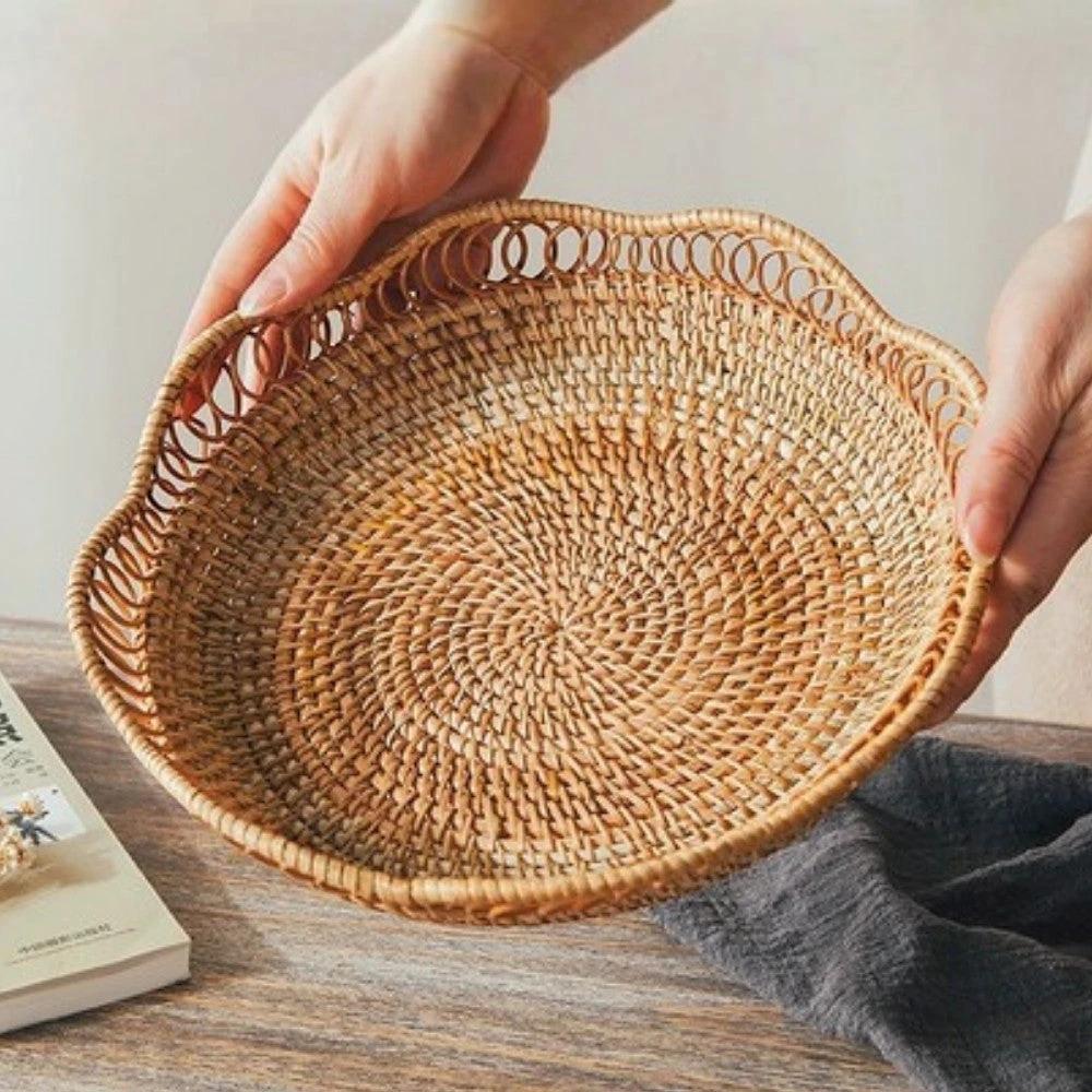 Handwoven Rattan Floral Basket by Casa & Beyond