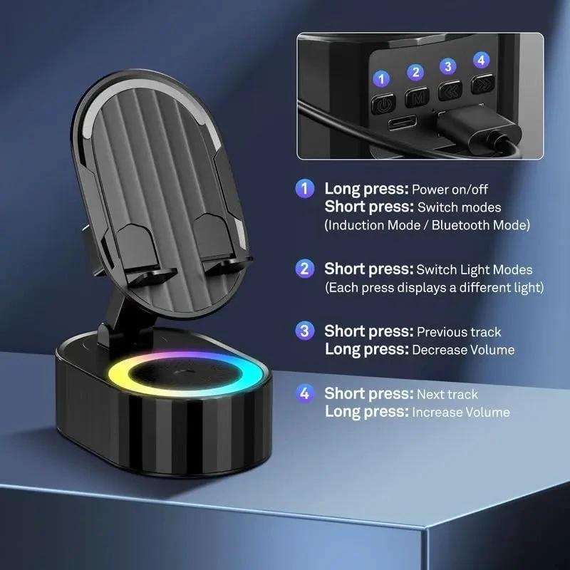 Handy Stand with Induction Speaker & Power Bank by BowLift