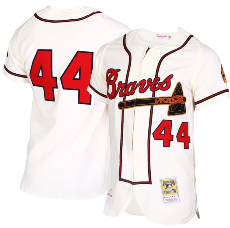 Hank Aaron Atlanta Braves Zip Baseball Jersey - All Stitched by My Store