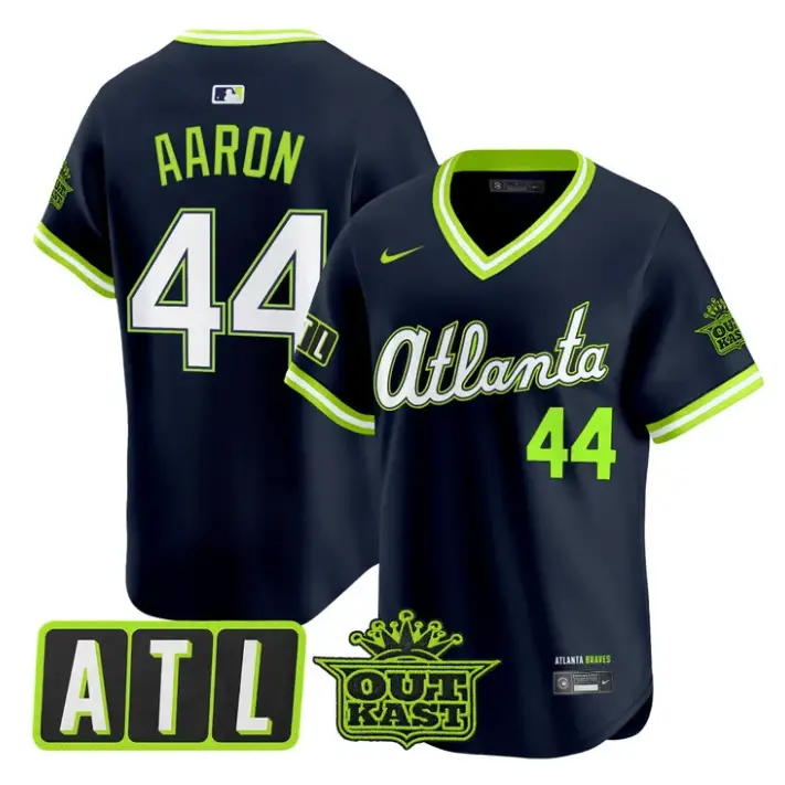Hank Aaron Jersey #44 Atlanta Braves 2026 City Connect Outkast Stitched by My Store