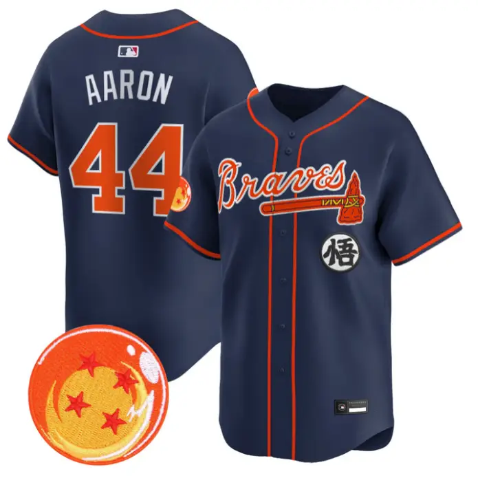 Hank Aaron Jersey #44 Atlanta Braves Dragon Ball Premier Stitched by My Store