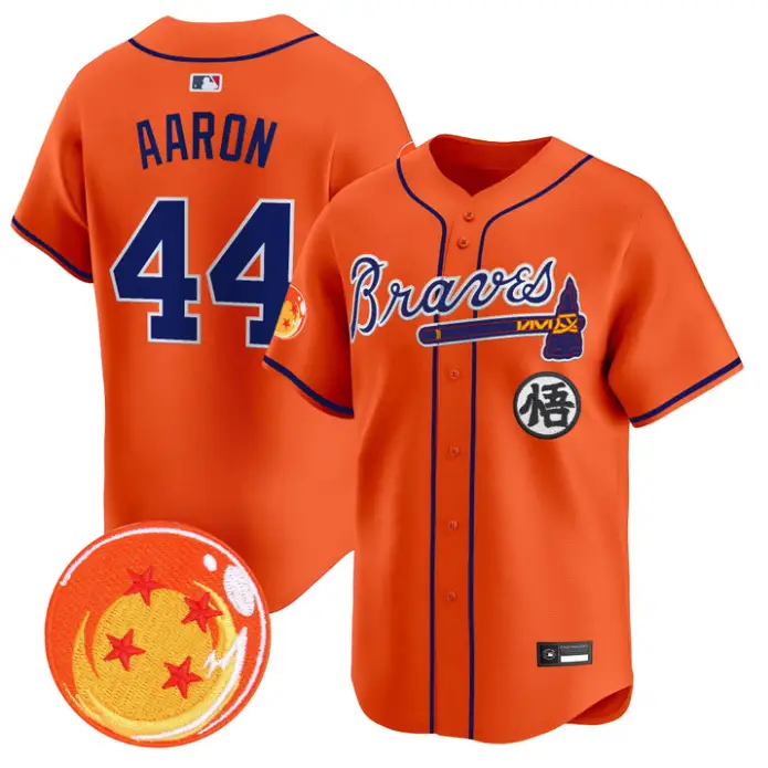 Hank Aaron Jersey #44 Atlanta Braves Dragon Ball Premier Stitched by My Store