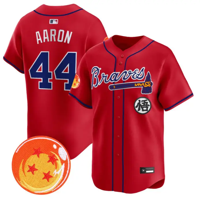 Hank Aaron Jersey #44 Atlanta Braves Dragon Ball Premier Stitched by My Store