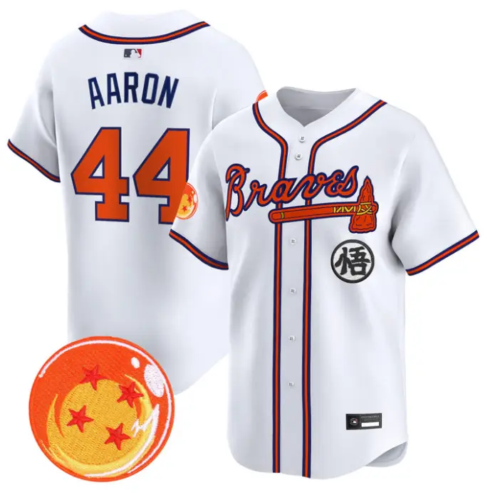 Hank Aaron Jersey #44 Atlanta Braves Dragon Ball Premier Stitched by My Store