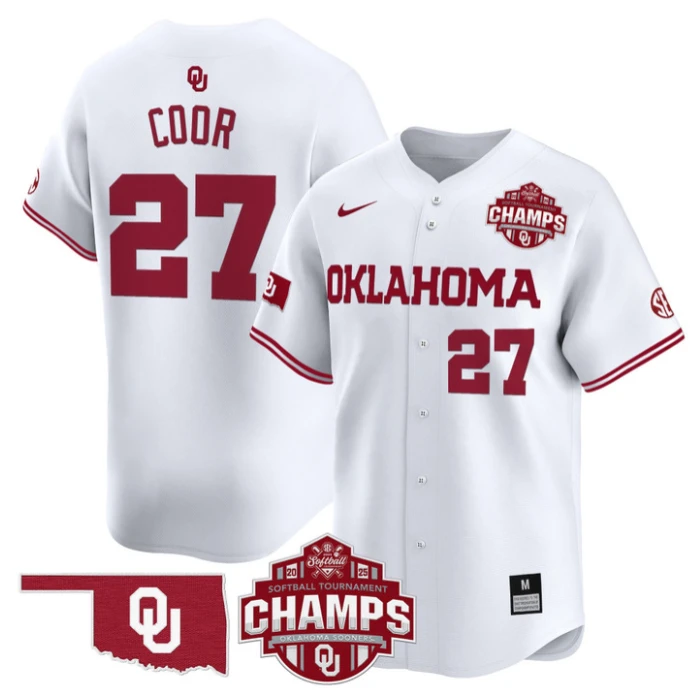 Hannah Coor Jersey #27 Oklahoma Sooners 2025 SEC Champions Patch Limited Stitched White by My Store