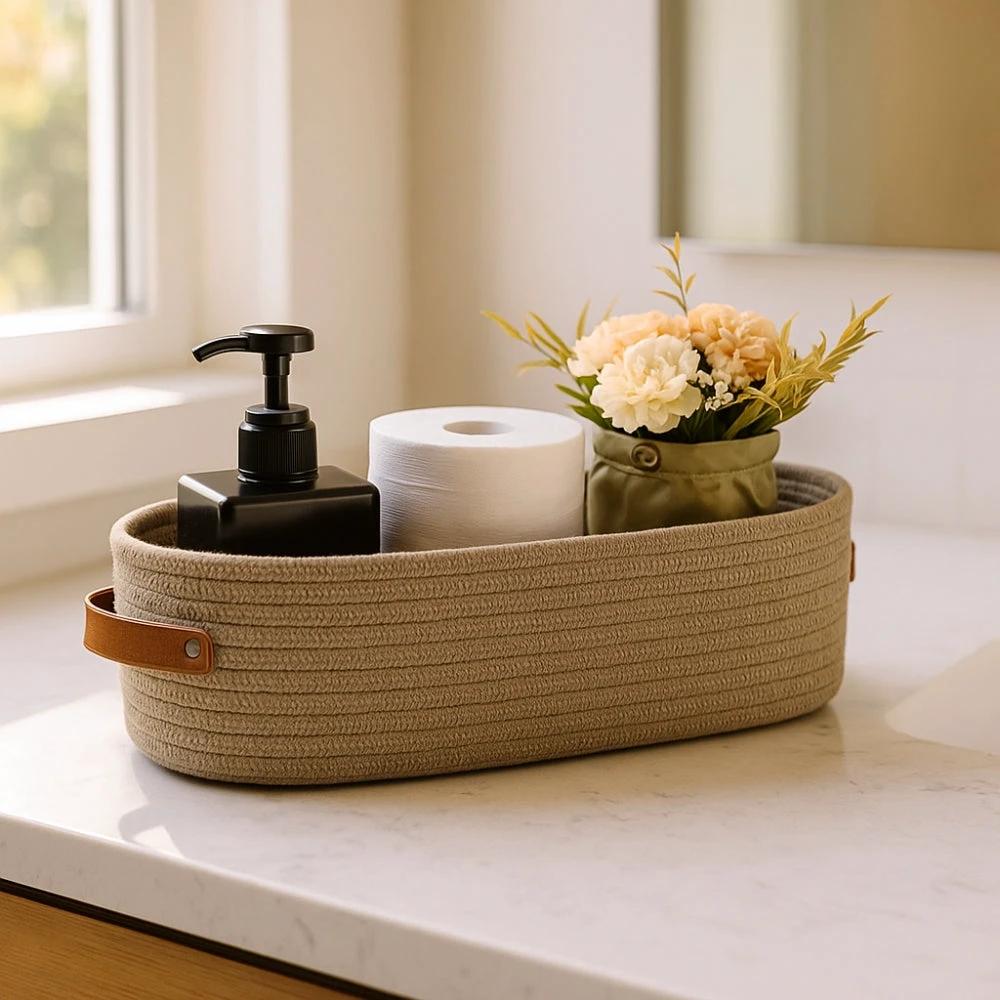 Harper Woven Storage Basket Organizer by Casa & Beyond