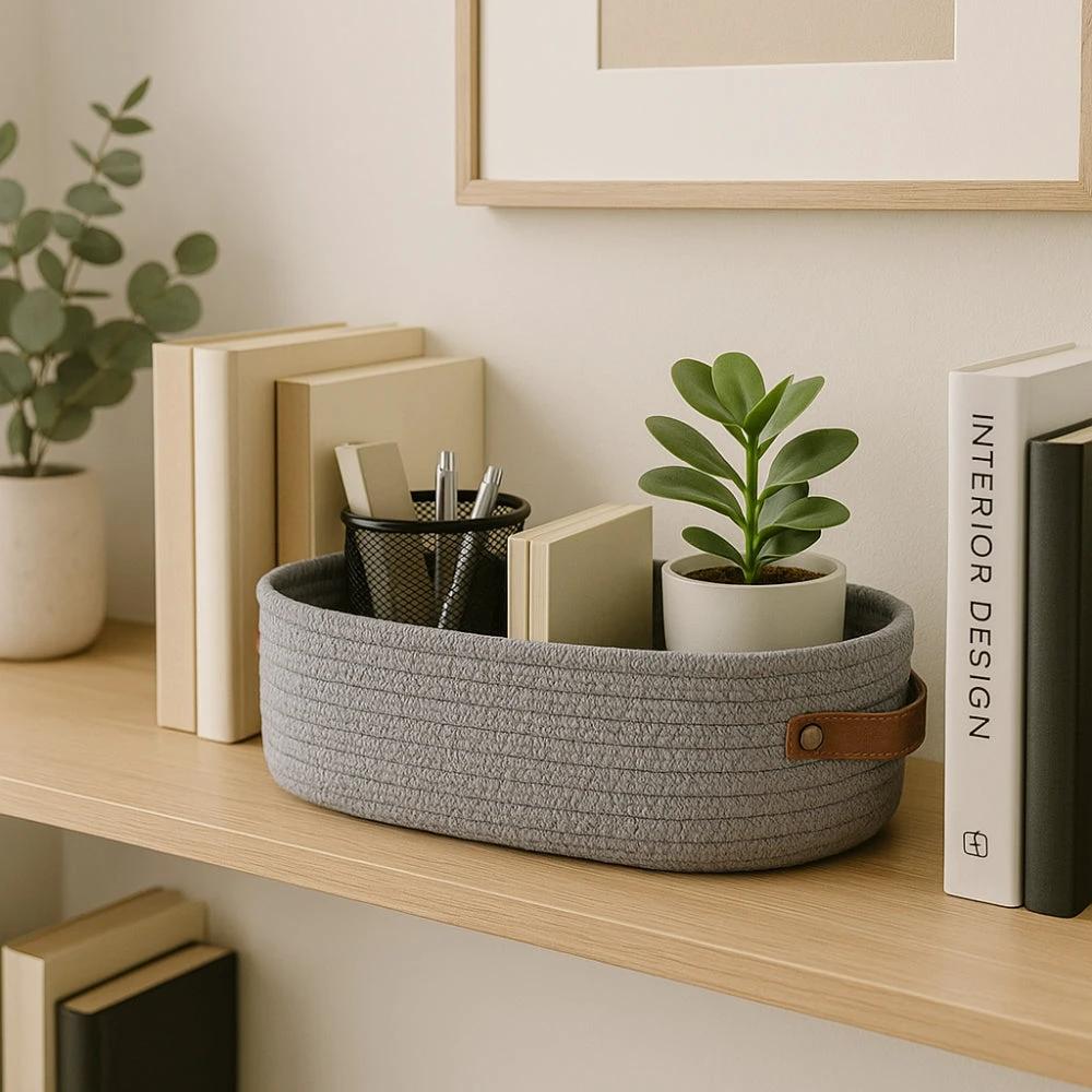 Harper Woven Storage Basket Organizer by Casa & Beyond