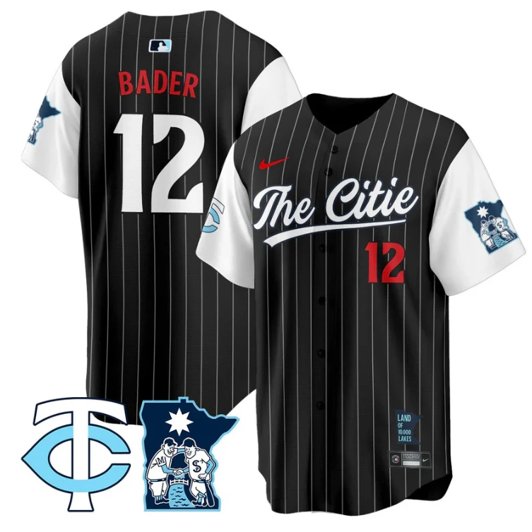 Harrison Bader Jersey #12 Minnesota Twins 2025 City Connect Concept Stitched Black by My Store