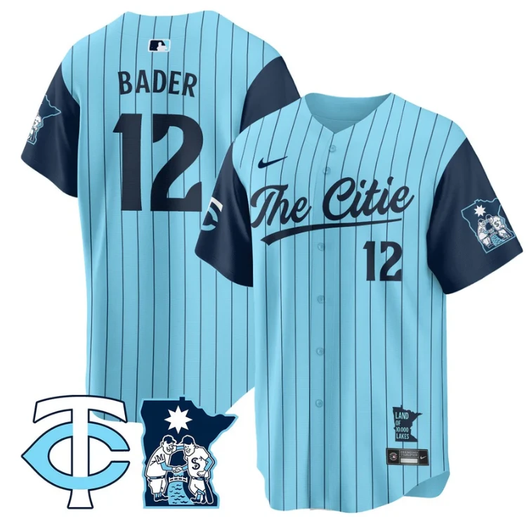 Harrison Bader Jersey #12 Minnesota Twins 2025 City Connect Concept Stitched Blue by My Store