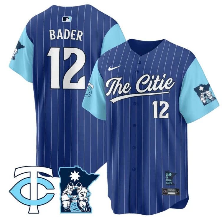 Harrison Bader Jersey #12 Minnesota Twins 2025 City Connect Concept Stitched Royal by My Store