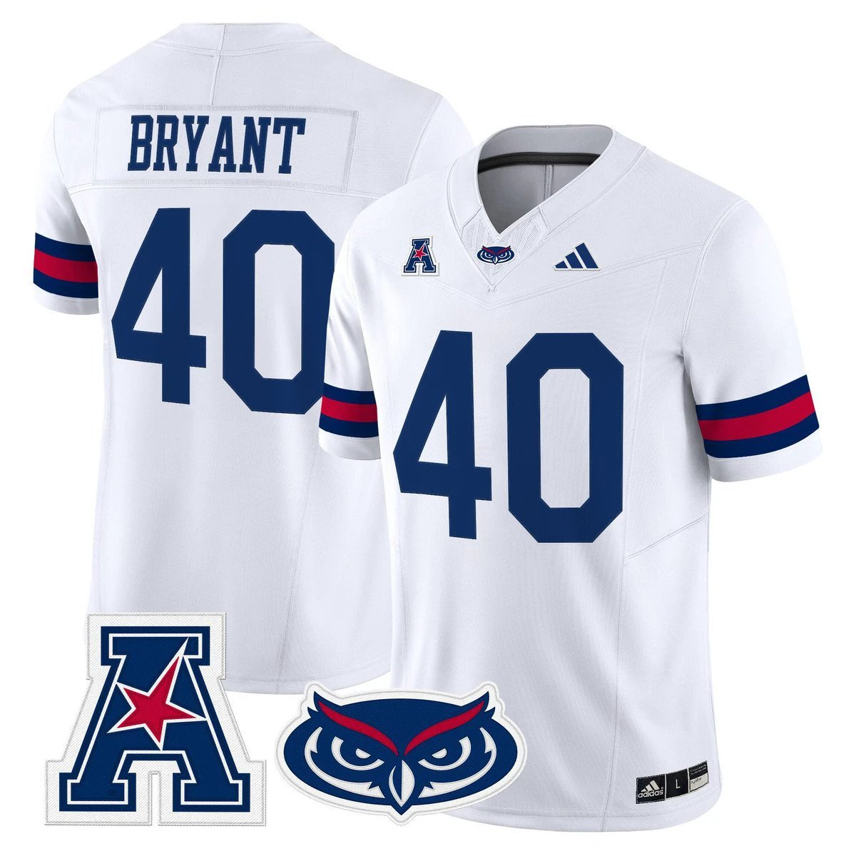 Harrison Bryant Jersey #40 Florida Atlantic Owls 2025 All Stitched White by My Store NCAA Football Jerseys