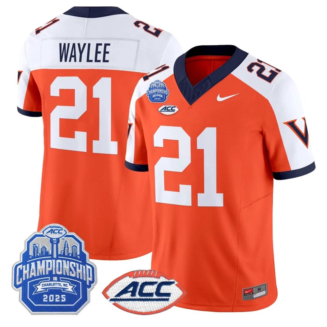 Harrison Waylee Jersey #21 Virginia 1995 Throwbacks 2025 ACC Championship Orange Alternate by NCAA Football Jersey